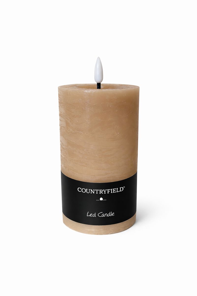 Countryfield led kaars - taupe 15cm