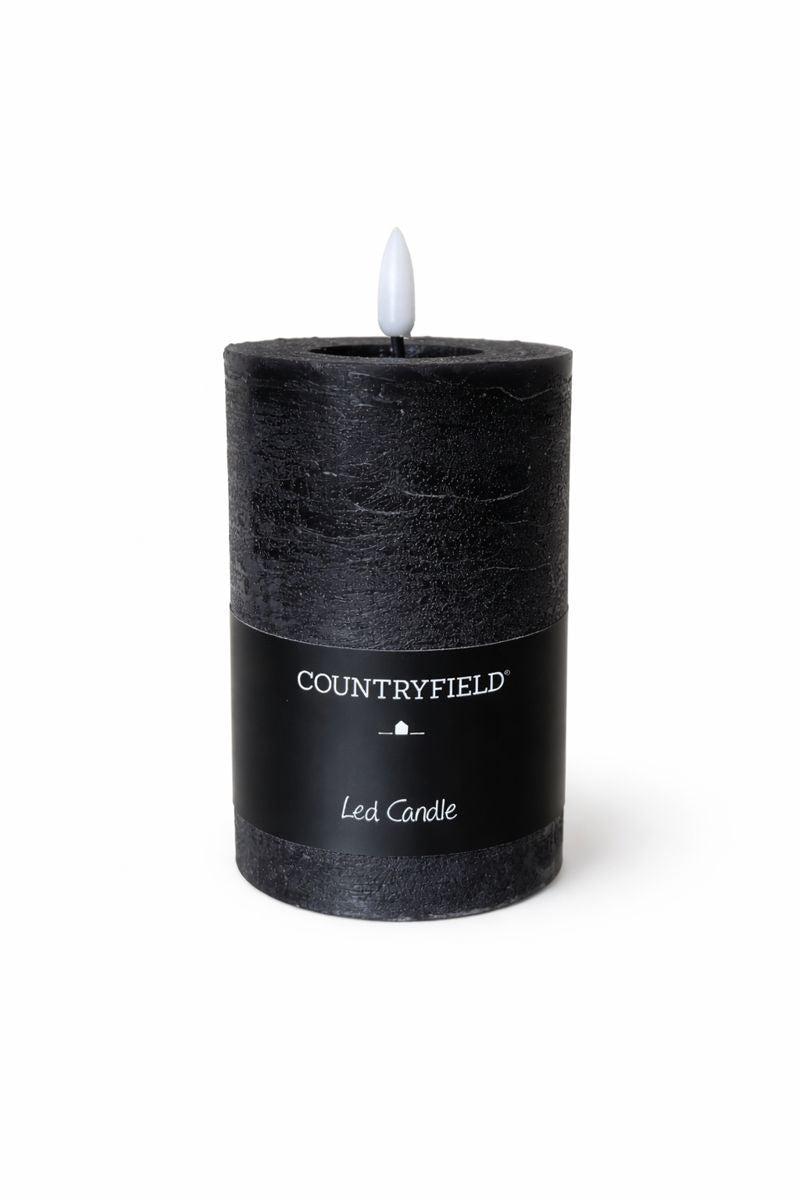 Countryfield led kaars - zwart 12.5cm