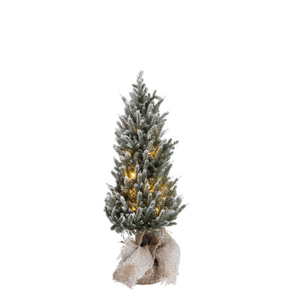 J-Line - Kerstboom - Led - Besneeuwd - Groen - 58cm