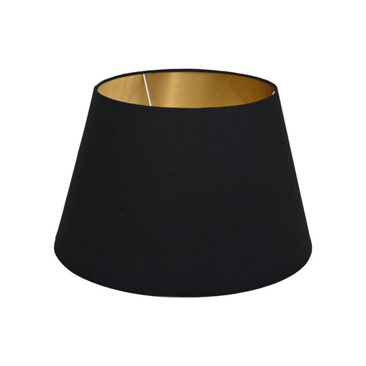 HSM Collection - Lampen kap Rond - ø35-ø52x32 - Zwart/goud - Fluweel