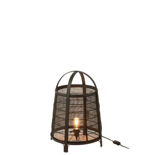 J-Line - Lamp - Rya Katoen/Bamboe - Zwart - L