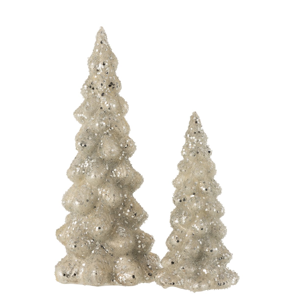 J-Line Kerstboom - Glas, Grijs, 35 cm