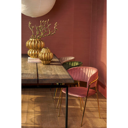 Mica Decorations - Moony Eetkamerstoel - Fluweel - Roze