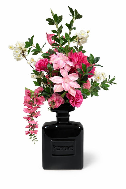 Kunstbloemen Boeket ‘Miss Bouquet’ - inclusief vaas