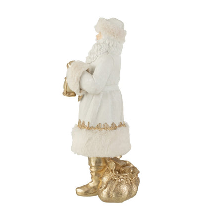 J-Line - Kerstman - Wit/Goud - 47cm