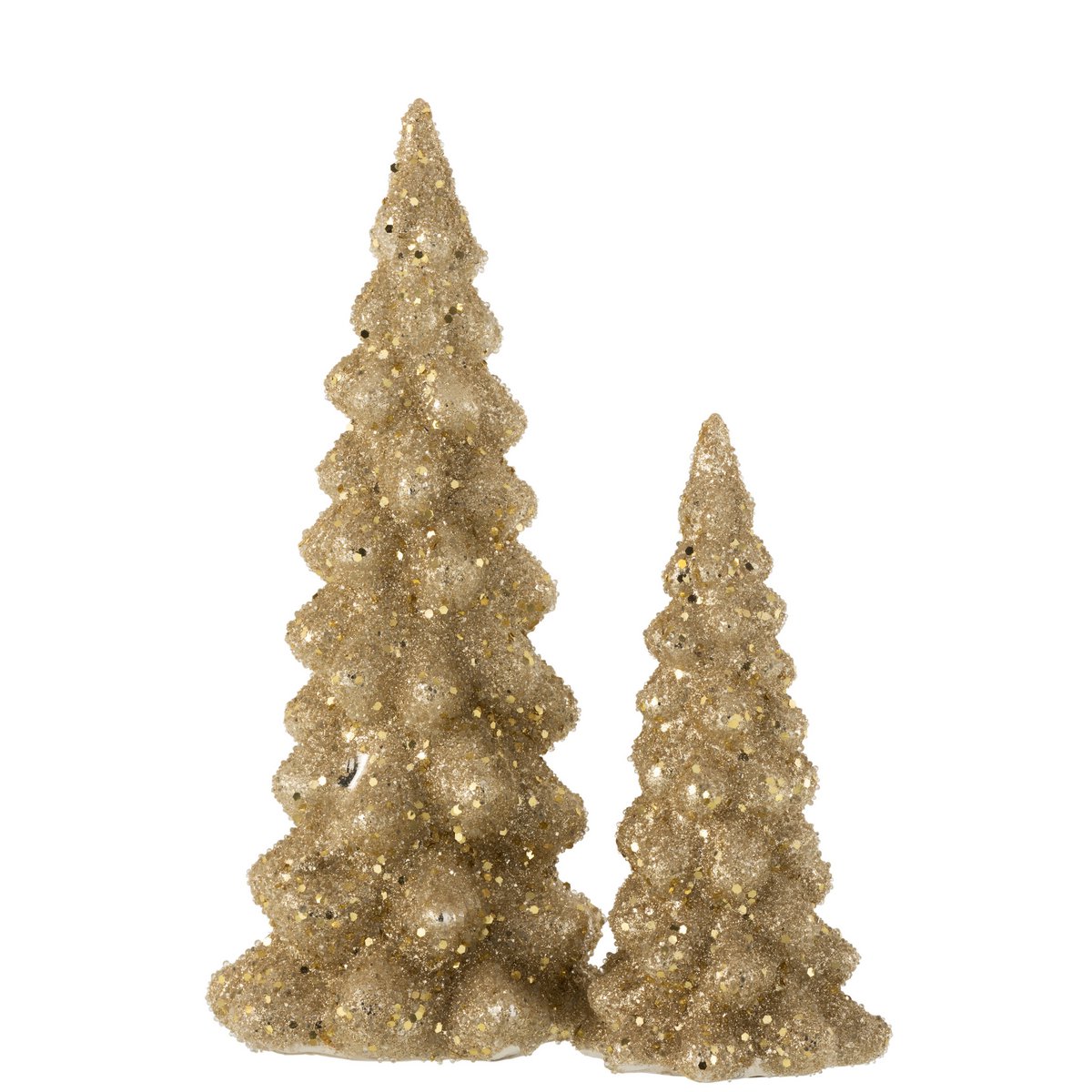 J-Line kerstboom glas goud 35 cm, luxe en stijlvolle kerstdecoratie.