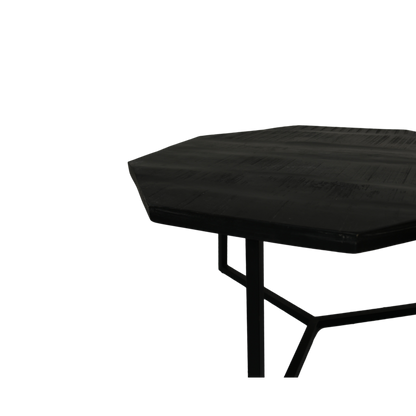 HSM Collection - Salontafel Urban - 72x72x41 - Mangohout/ijzer - Zwart - Set van 2