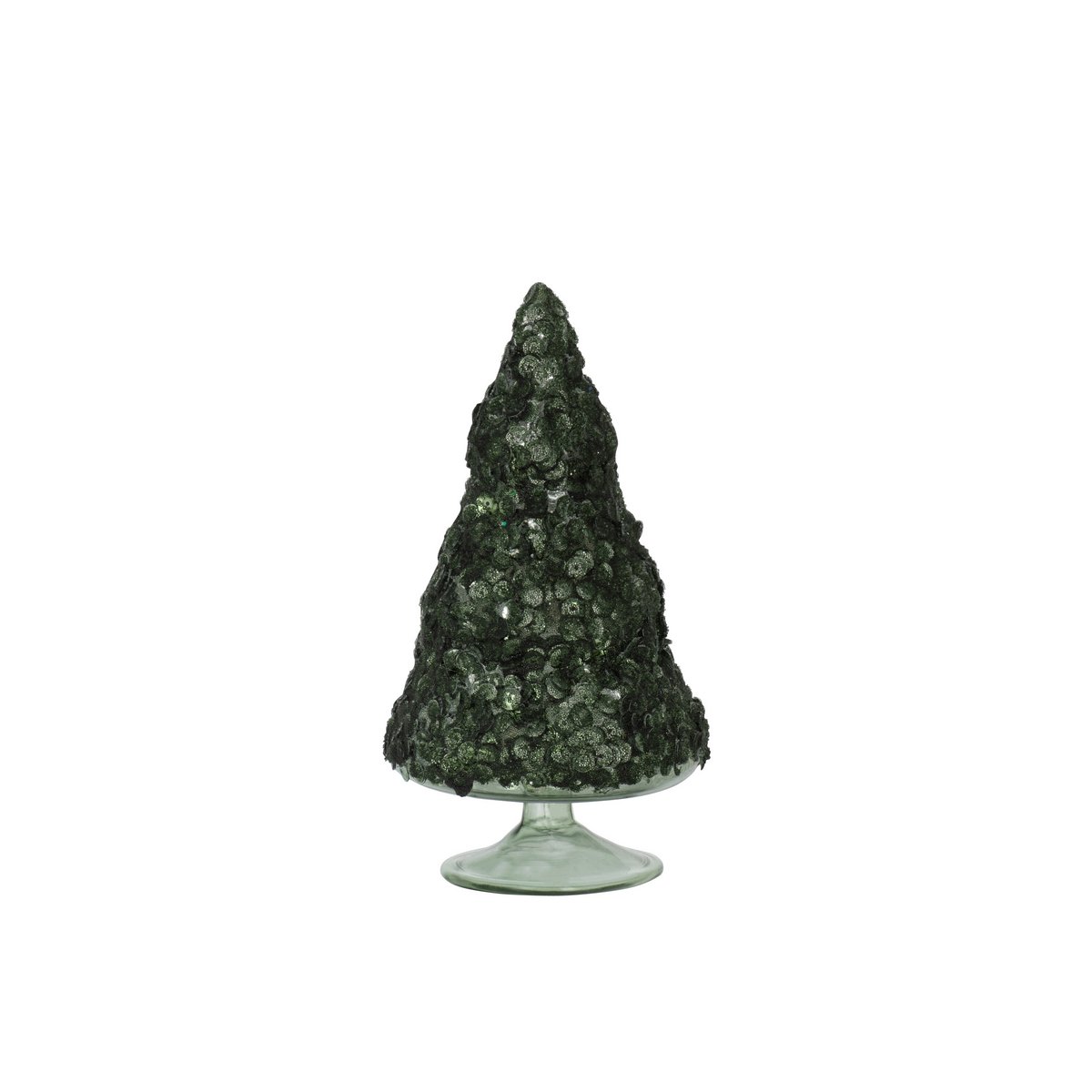 J-Line kerstboom glas groen 18 cm, stijlvolle en verfijnde kerstdecoratie in groen glas.