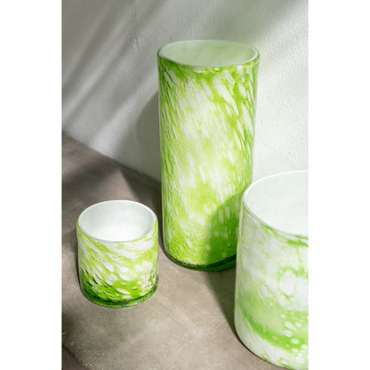 J-Line - Windlicht - Glas - Groen - 13cm