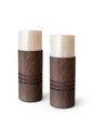 Houten Kandelaars - Set van 2 - Donkerbruin - Hout