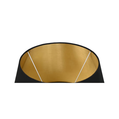 HSM Collection - Lampen kap Rond - ø35-ø52x32 - Zwart/goud - Fluweel