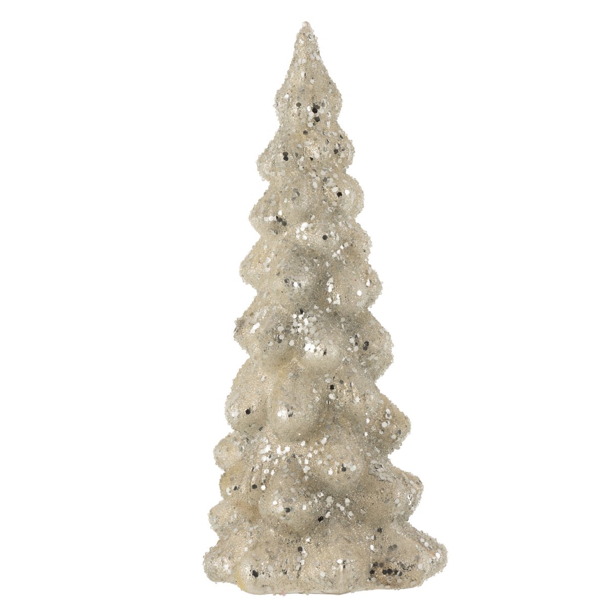 J-Line Kerstboom - Glas, Grijs, 35 cm