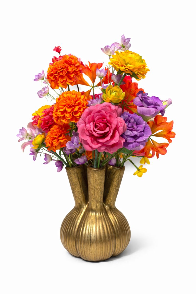Kunstbloemen Boeket ‘Sensation Of Happiness’ - inclusief vaas