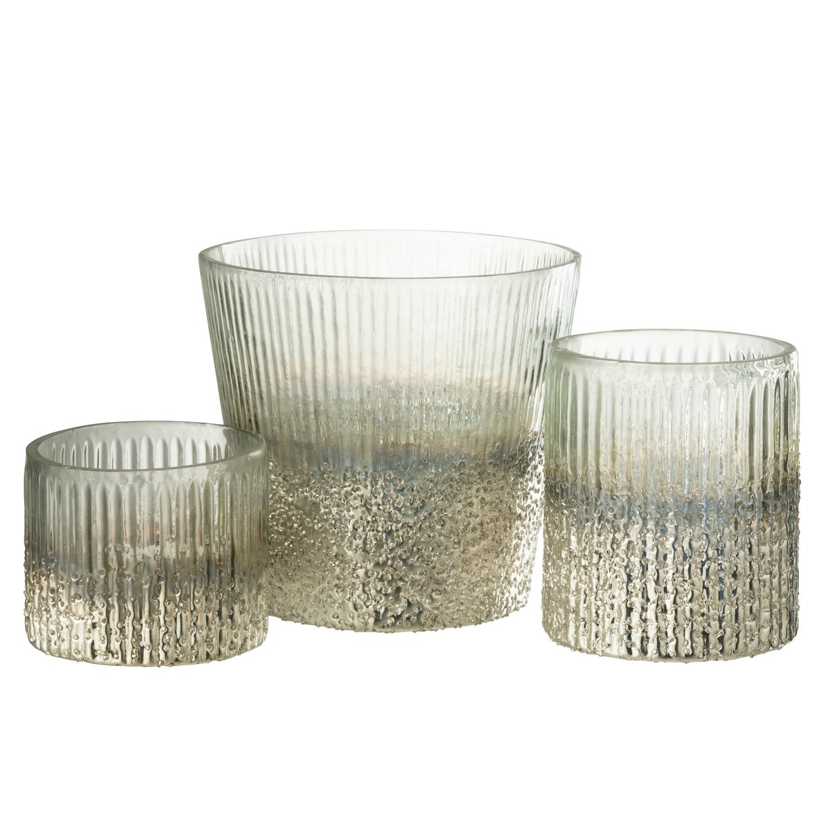 J-Line - Kaarshouder - Glas - Zilver - 16cm