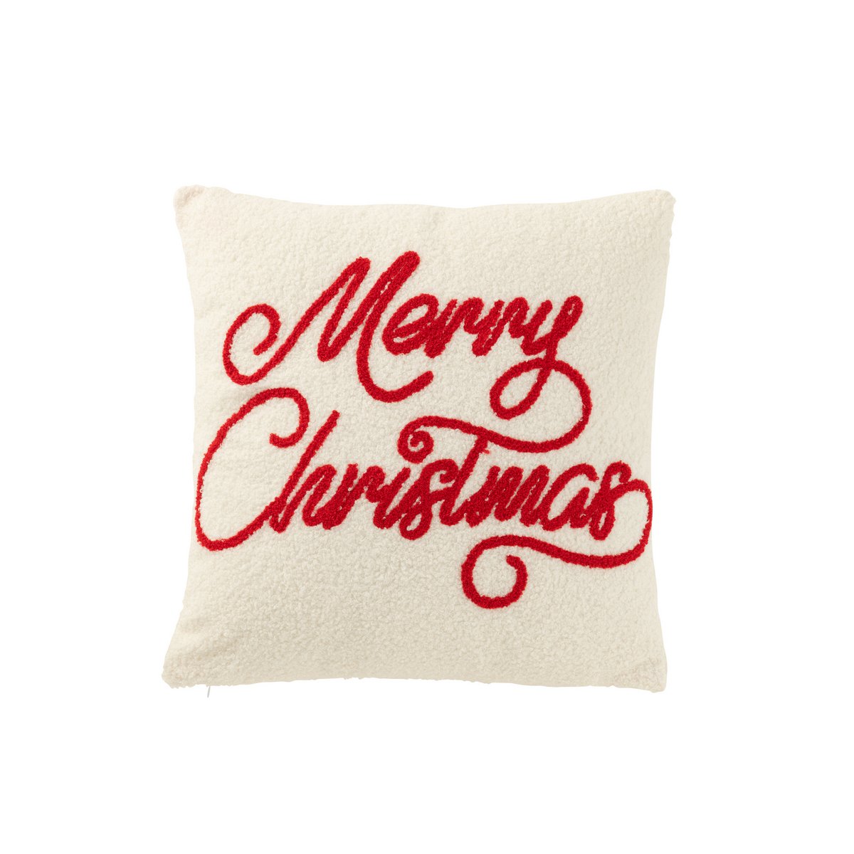 J-Line - Kussen - Merry Christmas - Wit/Rood