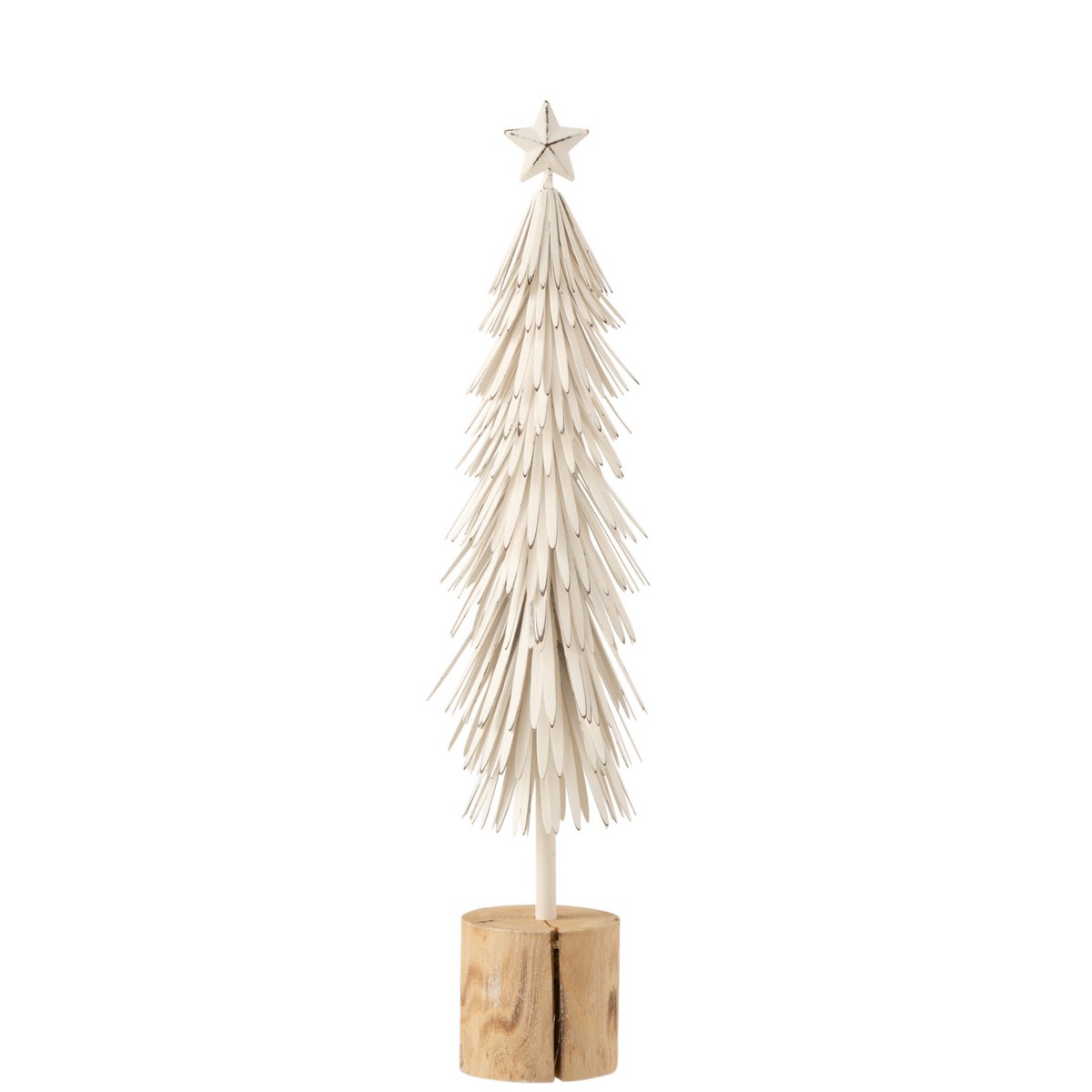 J-Line Kerstboom – Hout/Metaal – Wit – 48 cm