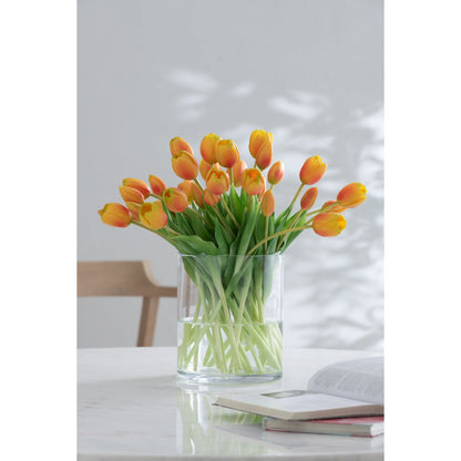 J-Line boeket tulpen, 5 stuks, oranje, medium, levensechte kunstbloemen.