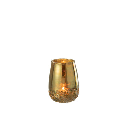 J-Line - Kaarshouder - Glas - Goud - 12cm