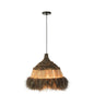 J-Line - Plafondlamp - Jute - Zwart/Naturel - S