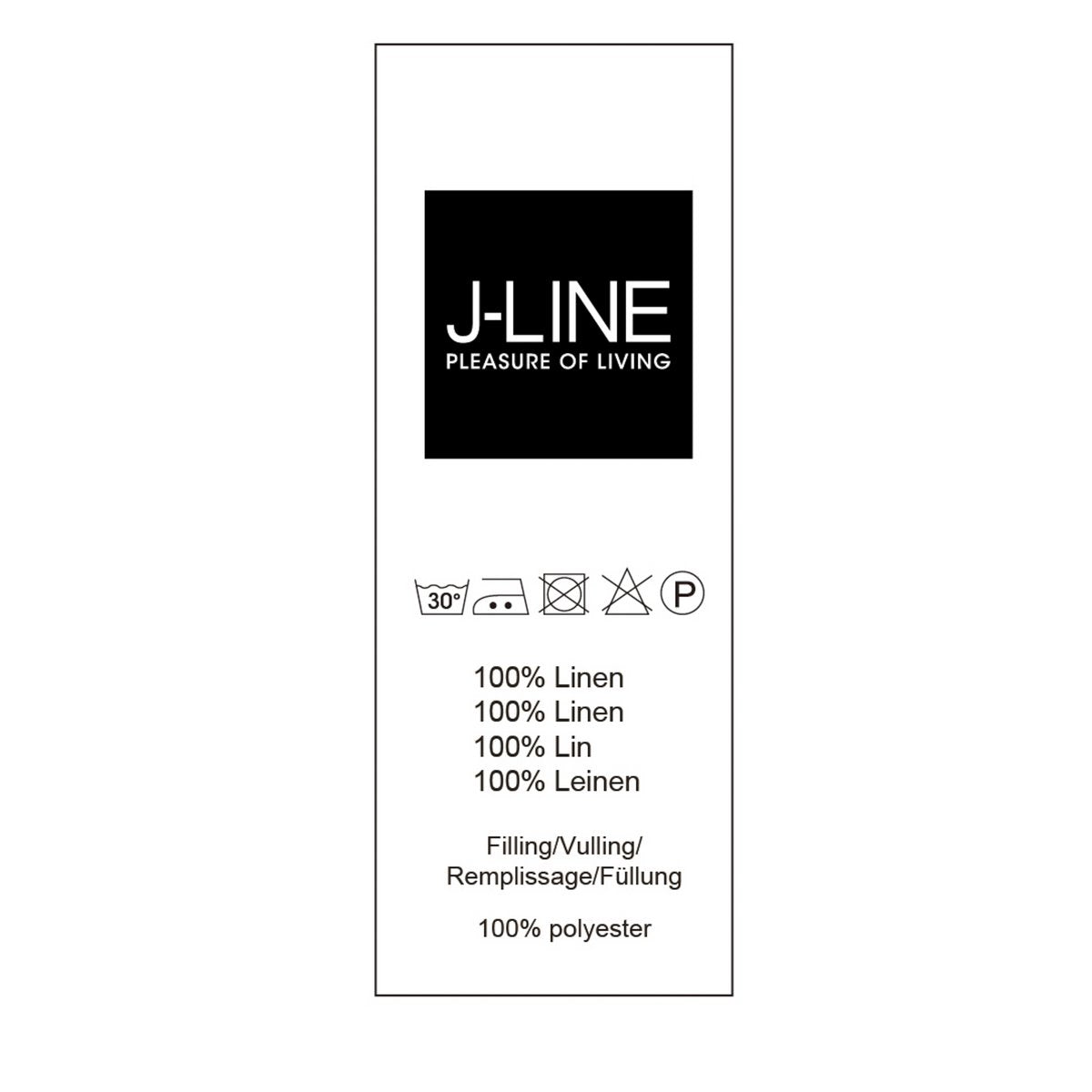 J-Line - kussen - Stonewashed - linnen - lichtroze