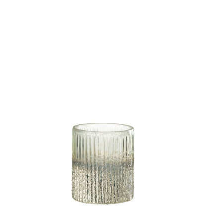 J-Line - Kaarshouder - Glas - Zilver - 12.5cm