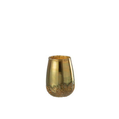 J-Line - Kaarshouder - Glas - Goud - 12cm