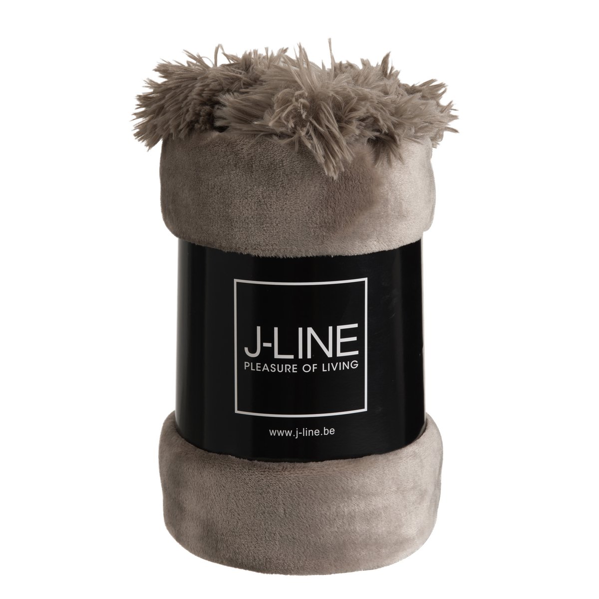 J-Line - Plaid Pompom - Polyester - Taupe - 170x130 cm