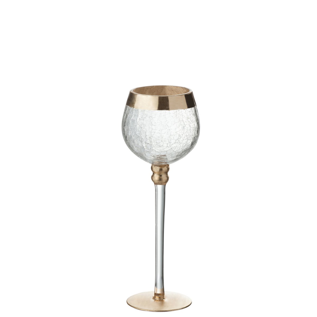 J-Line Kandelaar van transparant glas, 28,5 cm hoog, elegante en minimalistische kaarsenhouder.