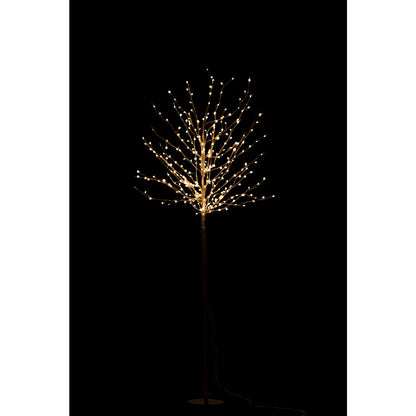  Zwarte metalen boom met LED-verlichting van J-Line, 180 cm hoog, modern en sfeervol interieurdecoratie.