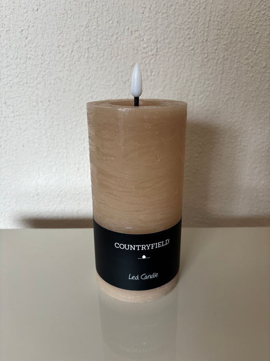 Countryfield led kaars - taupe 15cm