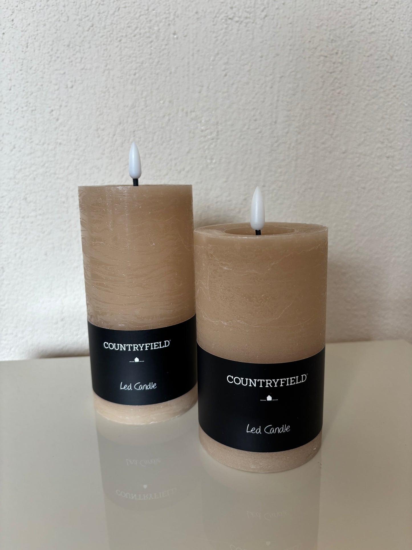 Countryfield led kaars - taupe 15cm
