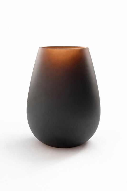 Mat bruine vaas / windlicht van 24 cm hoog – sfeervolle woondecoratie met moderne en warme uitstraling