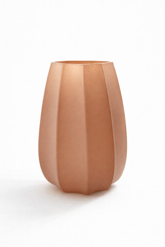 Vaas met facetstructuur - Bruin - 20cm