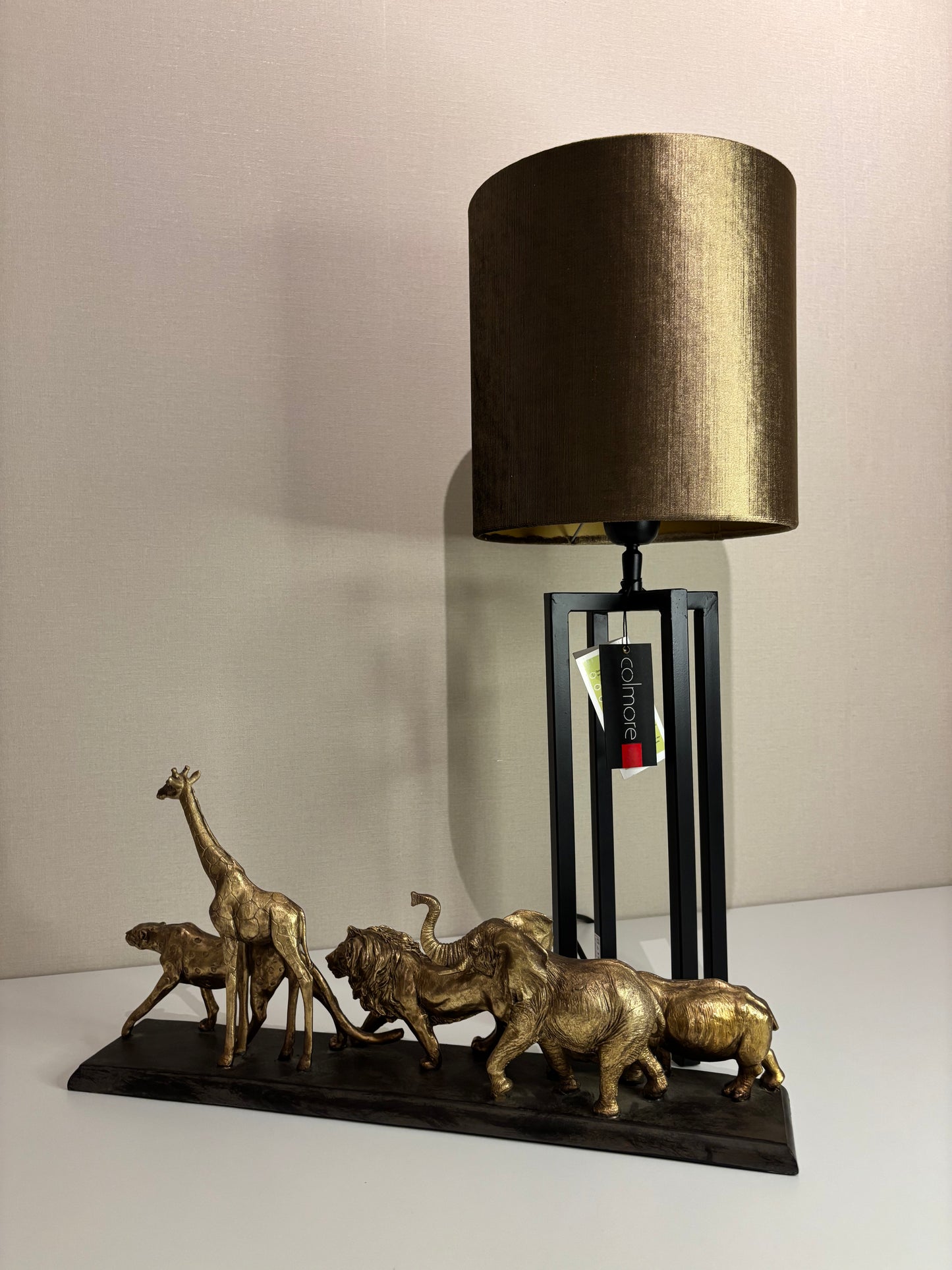 Colmore - Lampenkap Rond - Ø25 x 25 cm - Brons/Goud - Velvet