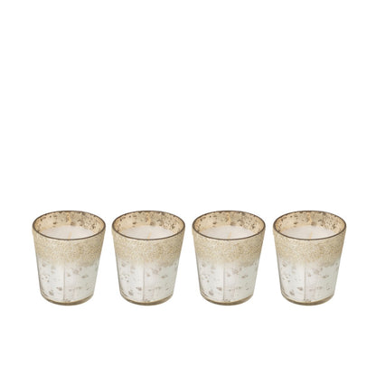 J-Line - Geurkaarsen set van 4 - Deluxe - Glas - Zilver/Goud