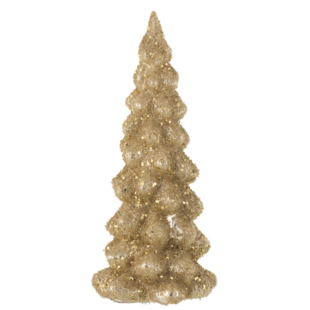 J-Line kerstboom glas goud 35 cm, luxe en stijlvolle kerstdecoratie.