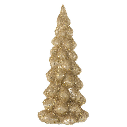 J-Line kerstboom glas goud 35 cm, luxe en stijlvolle kerstdecoratie.