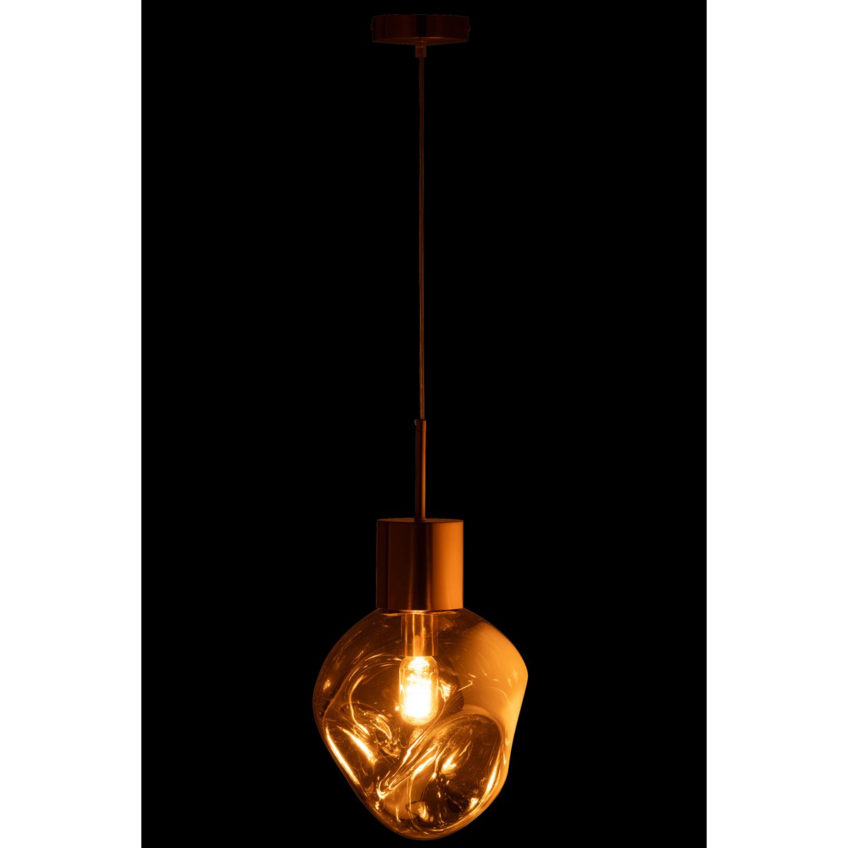 J-Line - Plafondlamp - Goud - Metal/Glas - Grijs