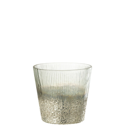 J-Line - Kaarshouder - Glas - Zilver - 16cm