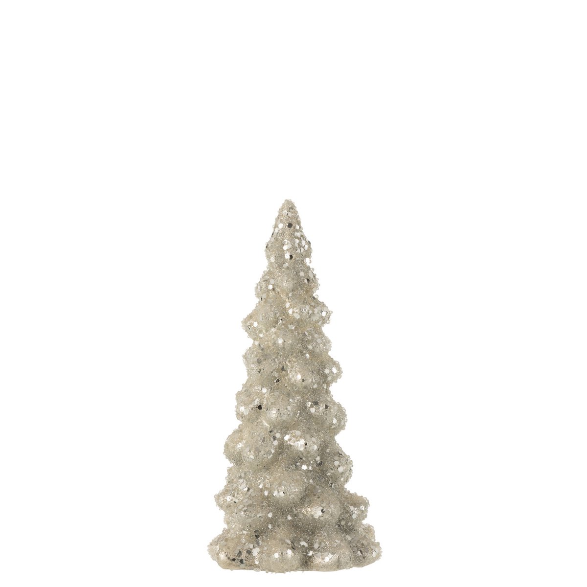 J-Line kerstboom glas grijs 20 cm, elegante en stijlvolle kerstdecoratie.