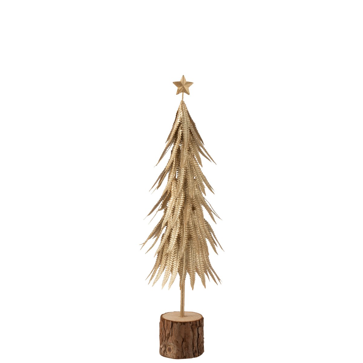 J-Line kerstboom van metaal in goud, 57 cm, moderne en luxe kerstdecoratie.