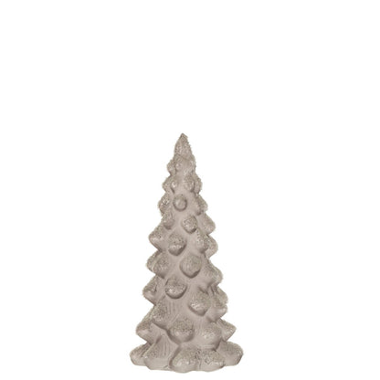 J-Line Kerstboom - Glas, Grijs, 20 cm