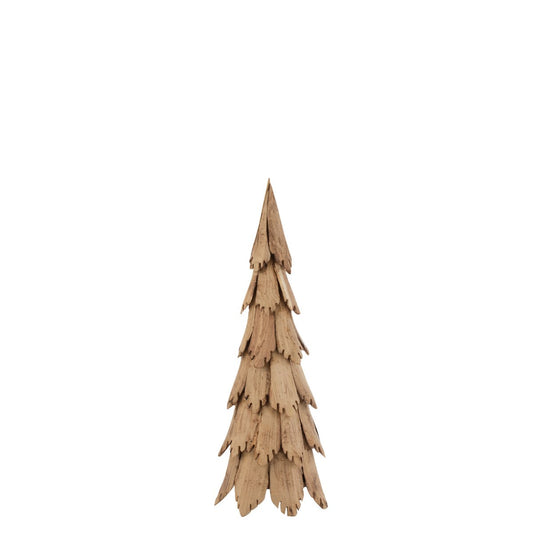 J-Line kerstboom hout naturel 80 cm, rustieke en minimalistische kerstdecoratie.