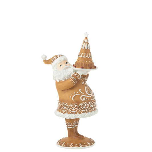 J-Line - Peperkoek Kerstman - Bruin - 43cm