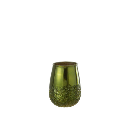 J-Line - Windlicht - Glas - Groen - 12cm