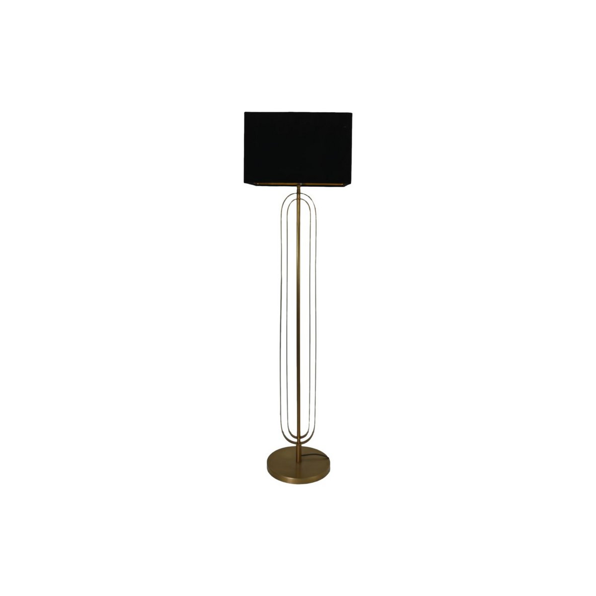 HSM Collection - Lampen kap Vierkant - 42x42x28 - Zwart/goud - Fluweel