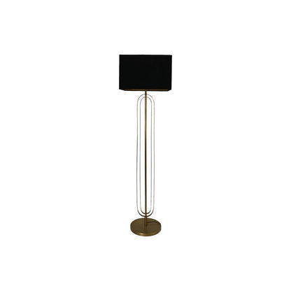 HSM Collection - Lampen kap Vierkant - 42x42x28 - Zwart/goud - Fluweel