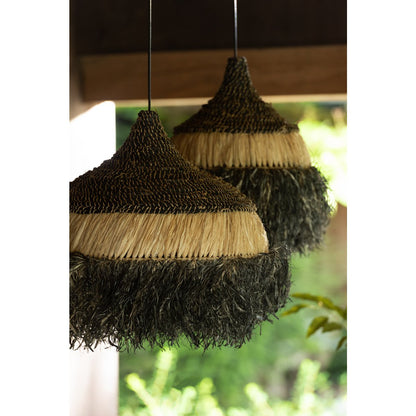 J-Line - Plafondlamp - Jute - Zwart/Naturel - S