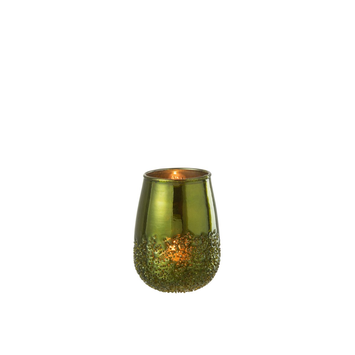 J-Line - Windlicht - Glas - Groen - 12cm