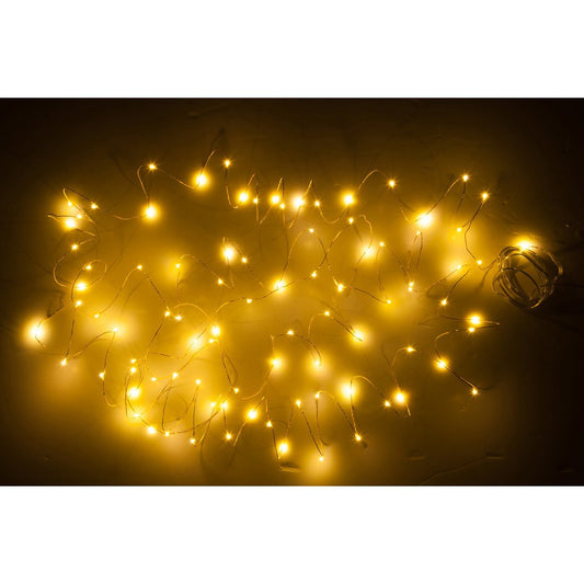 J-Line - Kerstverlichting - Draad 9M - Goud - Warm Wit